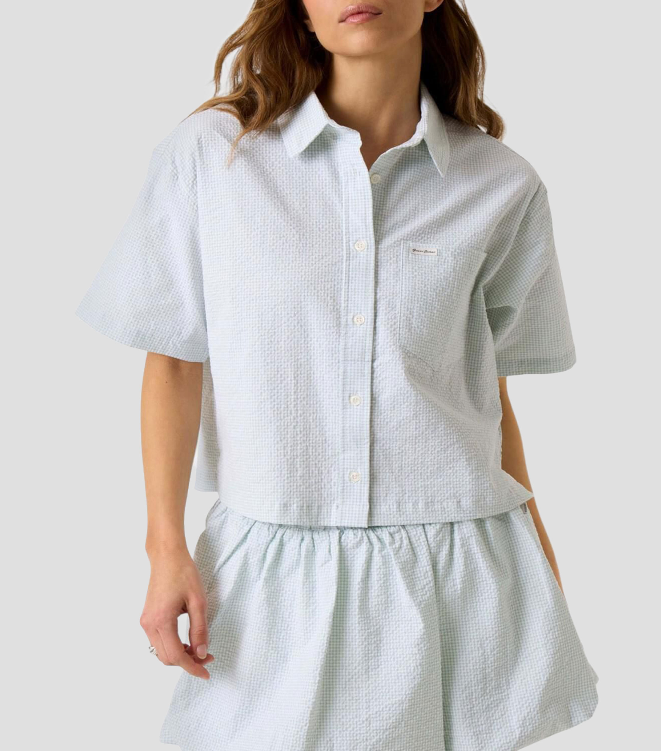 Camisa Lisa Manga corta Mujer